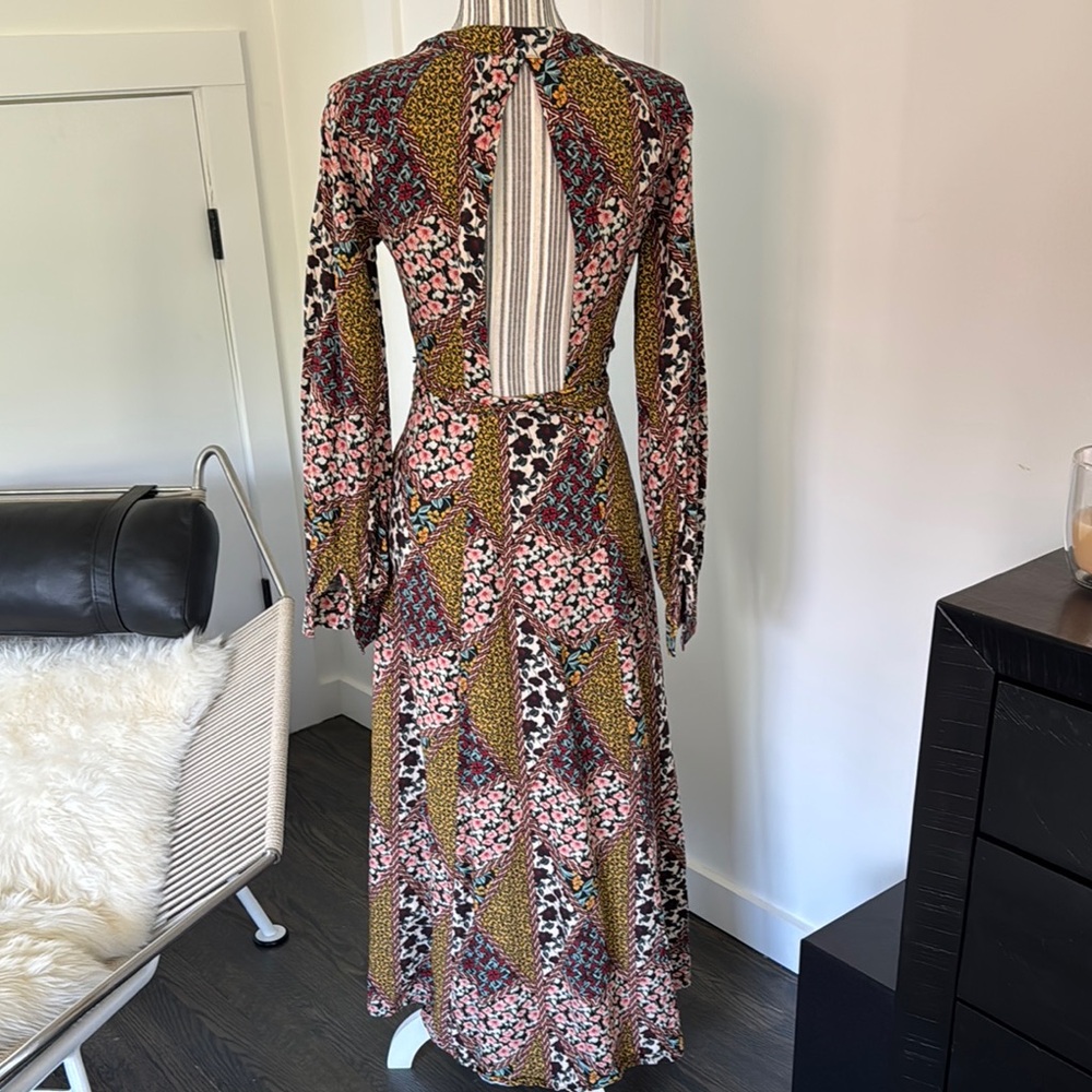 The Upside Multicolor Patchwork Wrap Dress - Nwot… - image 3